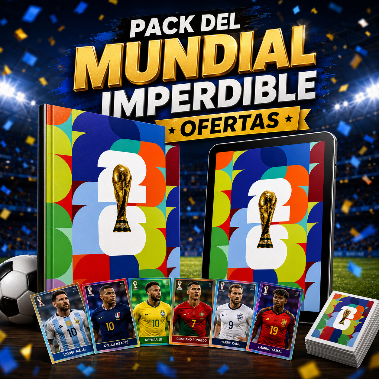 ⚽🔥 PACK PANINI PDF IMPRIMIBLE 2026 + CANDY BAR + ⚽ 🖨️Stickers + juegos + libros para pintar